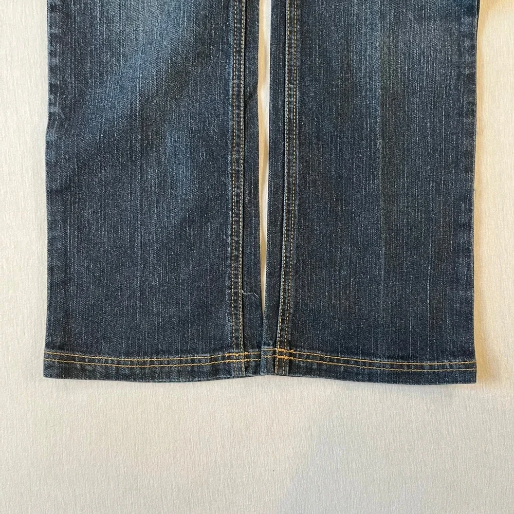 Rocawear Jeans Girls 16 (28x29.5) Dark Wash Embroidered Logo Flap Pocket Denim